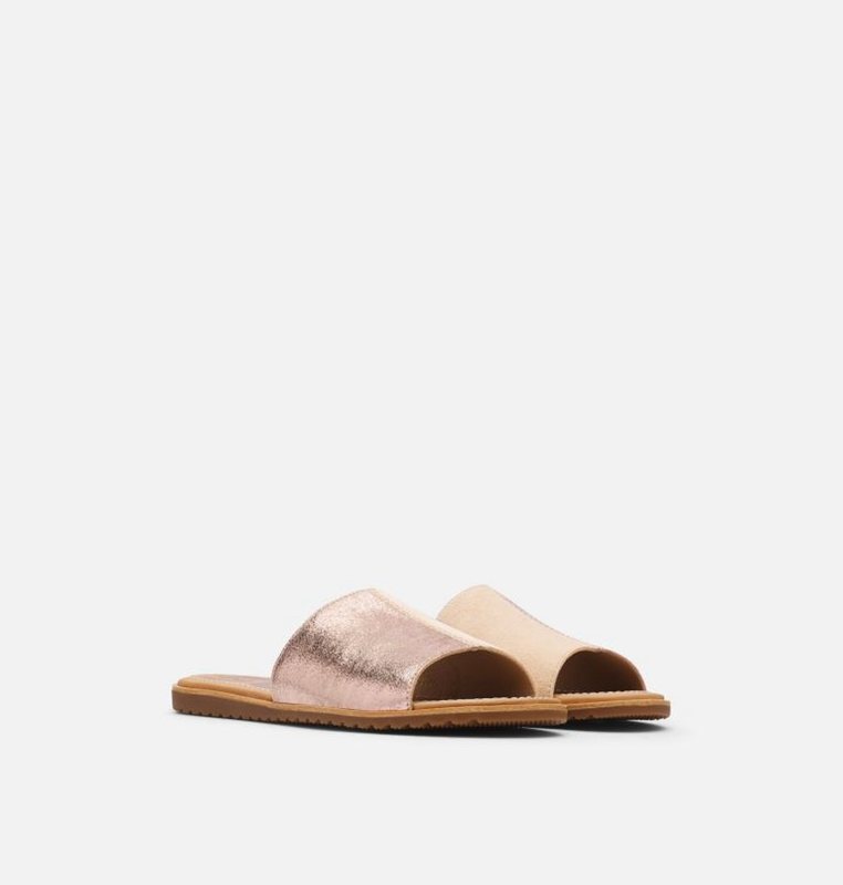 Sorel Dam Slides Beige/Brun - Ella™ Block - HGQ-423196